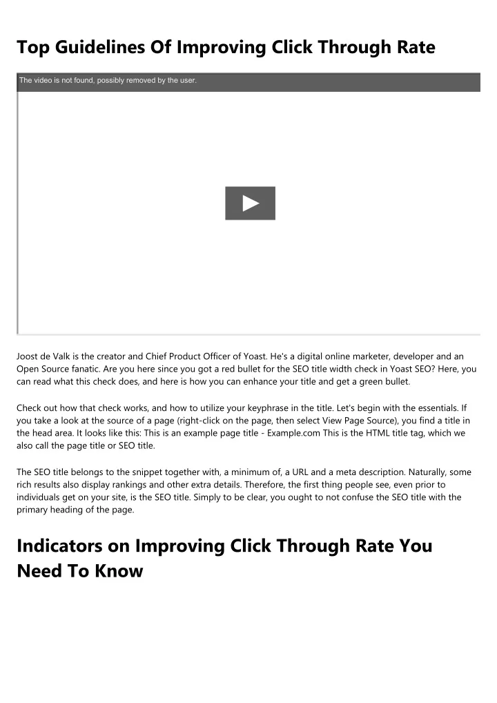 top guidelines of improving click through rate