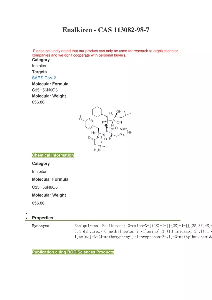 enalkiren cas 113082 98 7