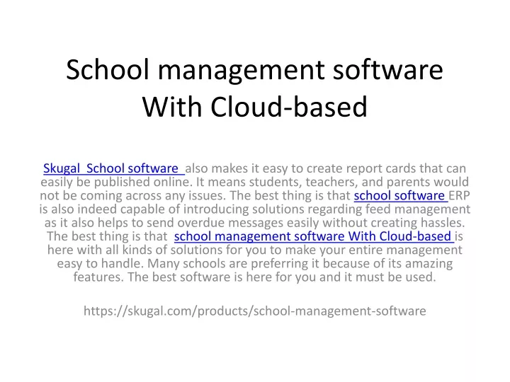 school management software with cloud based