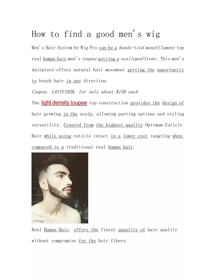 how to find a good men s wig