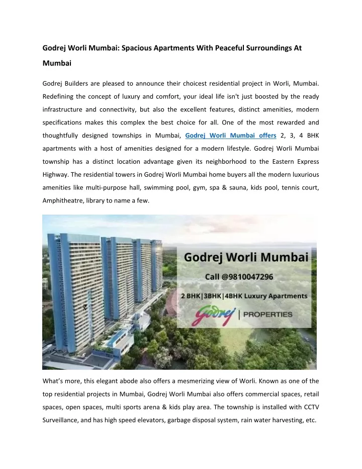 godrej worli mumbai spacious apartments with