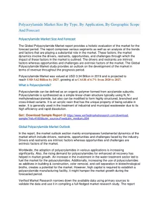 polyacrylamide market size by type by application
