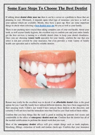 some easy steps to choose the best dentist