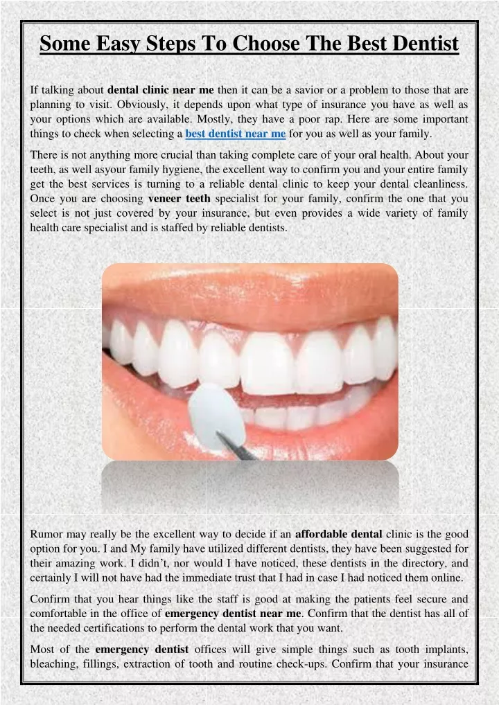 some easy steps to choose the best dentist