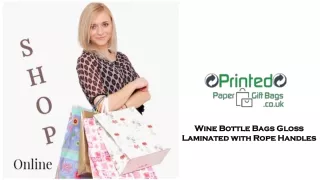 Wine Bottle Bags Gloss Laminated with Rope Handles-12x35x10cm