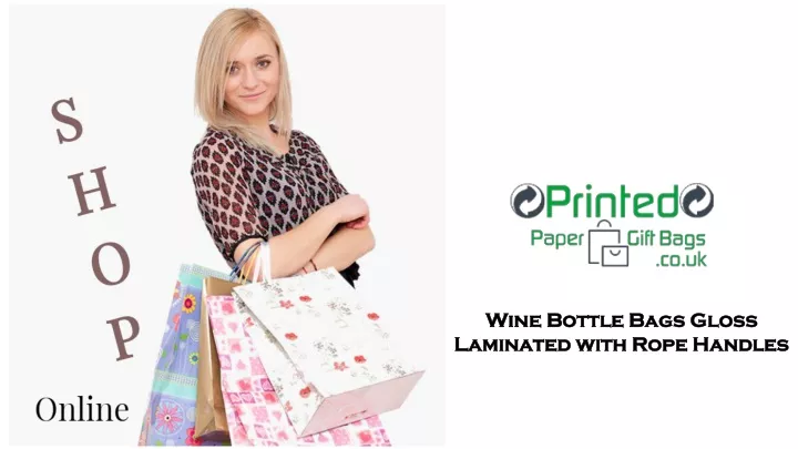 wine bottle bags gloss laminated with rope handles