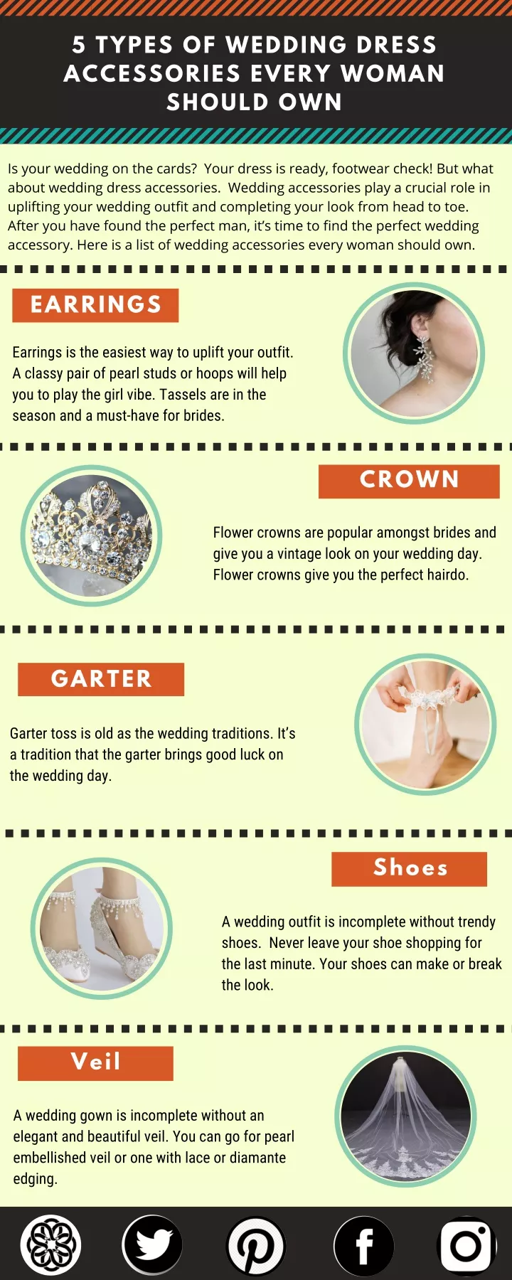 5 types of wedding dress accessories every woman