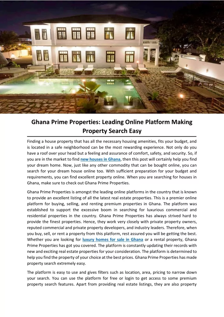 ghana prime properties leading online platform