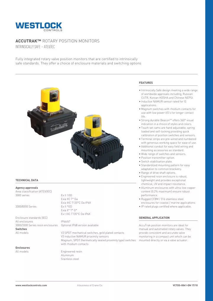 accutrak rotary position monitors intrinsically