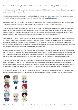 how you can find the money for bts search