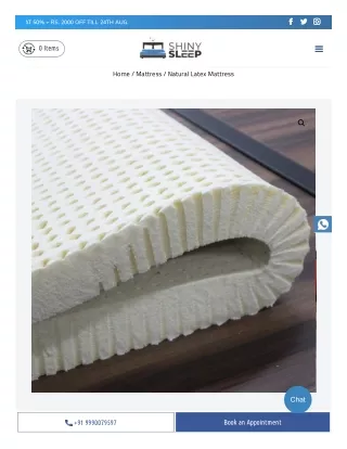 Natural latex mattress - Shinysleep