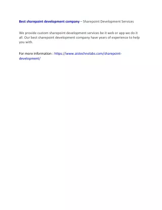 best sharepoint development company sharepoint