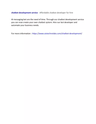 chatbot development service affordable chatbot