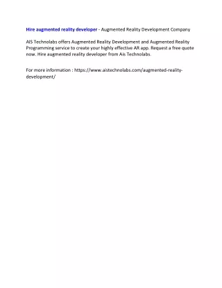 hire augmented reality developer augmented