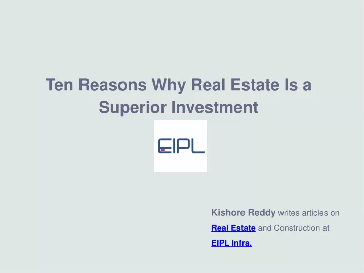 ten reasons why real estate is a superior