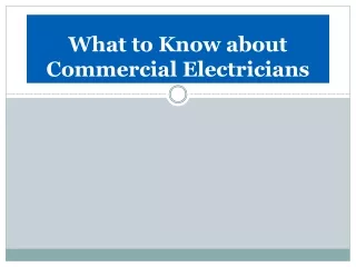 What to Know about Commercial Electricians