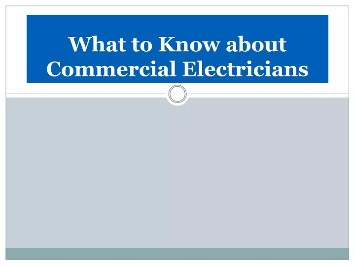 what to know about commercial electricians