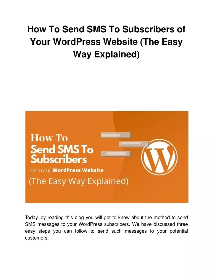 how to send sms to subscribers of your wordpress website the easy way explained