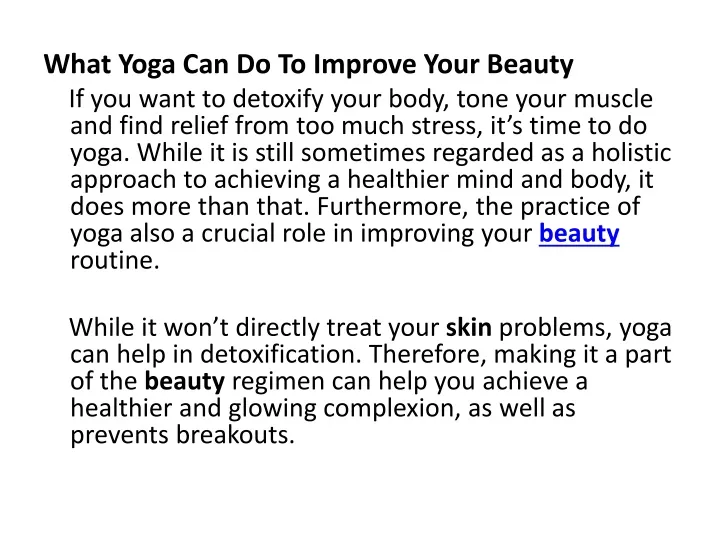 what yoga can do to improve your beauty