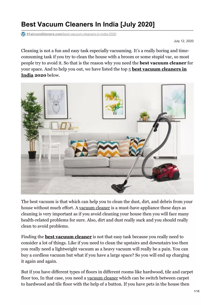best vacuum cleaners in india july 2020