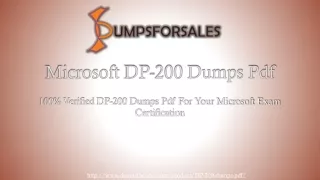 DP-200 Dumps Pdf : Latest DP-200 Exam Questions