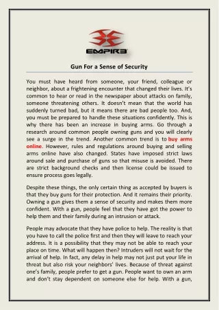 gun for a sense of security