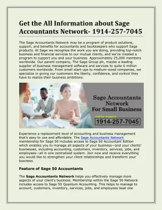 get the all information about sage accountants