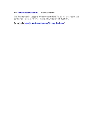 hire dedicated zend developer zend programmers