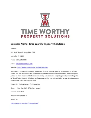 Time Worthy Property Solutions