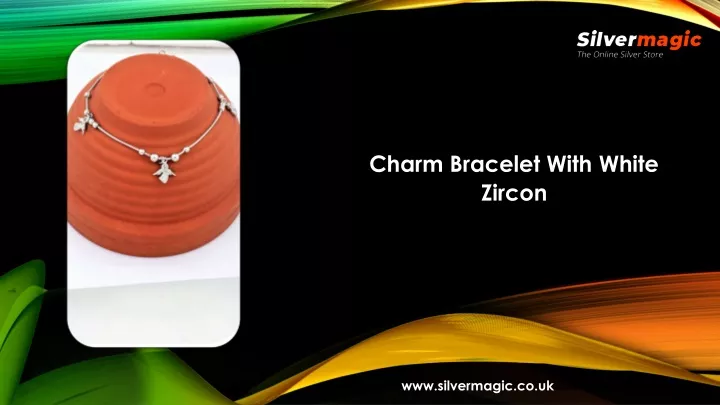 charm bracelet with white zircon