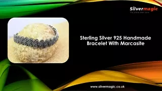Sterling Silver 925 Handmade Bracelet With Marcasite