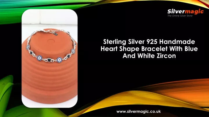 sterling silver 925 handmade heart shape bracelet