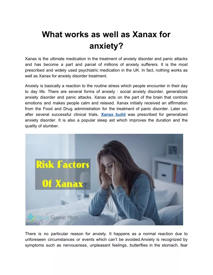 what works as well as xanax for anxiety