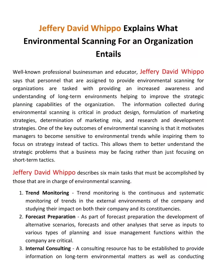 jeffery david whippo explains what environmental