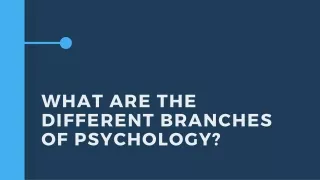 what are the different branches of psychology
