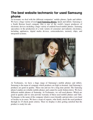 the best website techmanic for used samsung phone