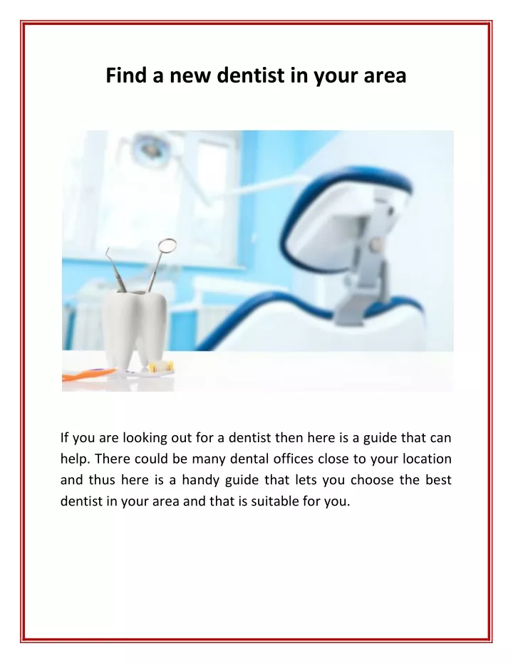 find a new dentist in your area