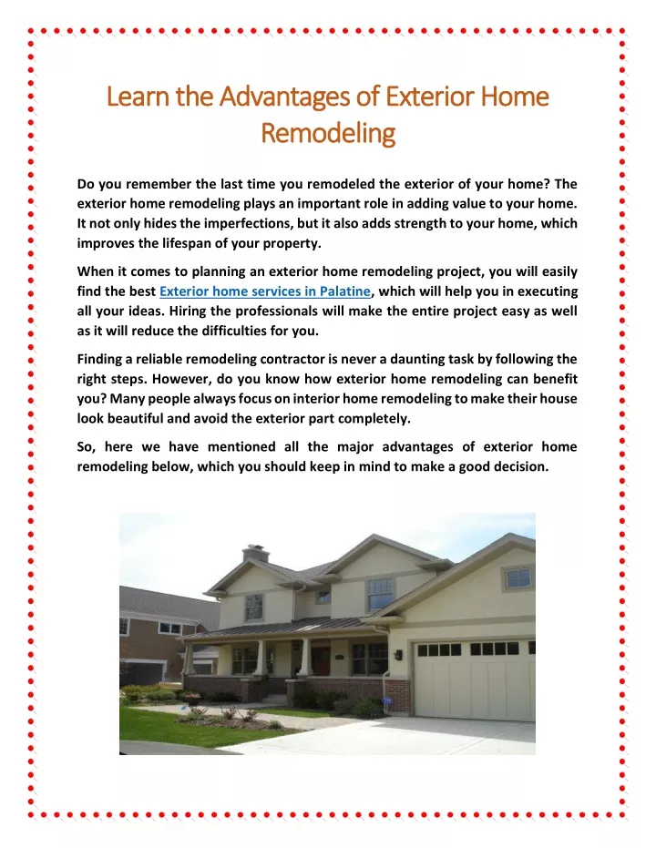 learn the advantages of exterior home learn