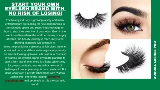 start your own eyelash brand with no risk
