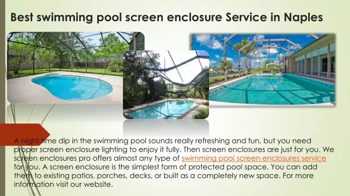 best swimming pool screen enclosure service in naples