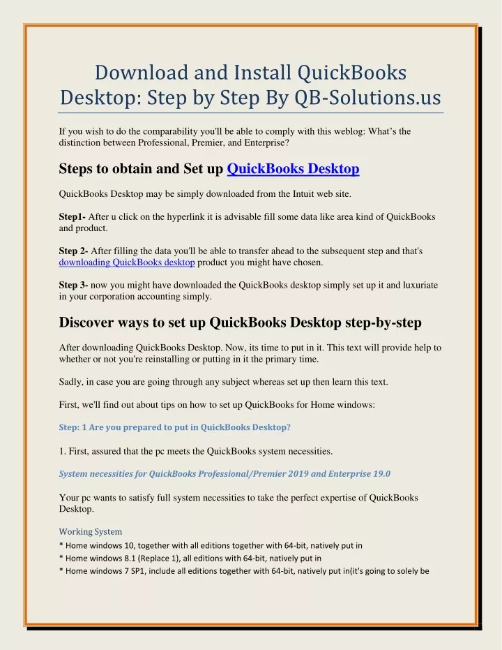 download and install quickbooks desktop step