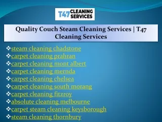 quality couch steam cleaning services