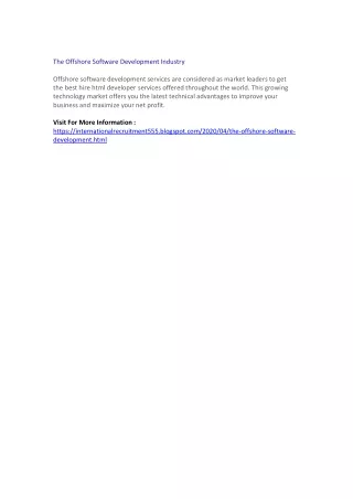 the offshore software development industry