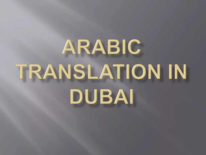 arabic translation in dubai