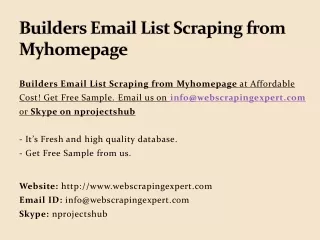 builders email list scraping from myhomepage