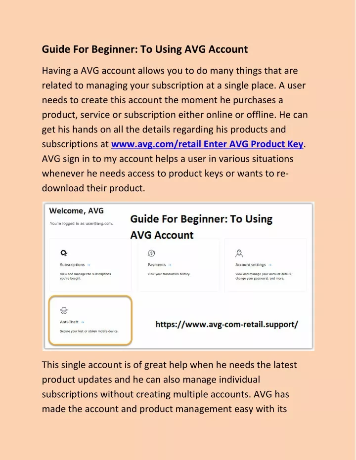guide for beginner to using avg account
