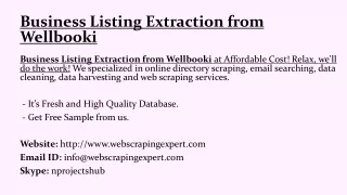 business listing extraction from wellbooki