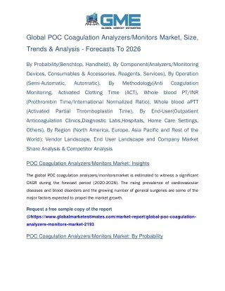 global poc coagulation analyzers monitors market