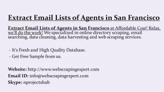 extract email lists of agents in san francisco