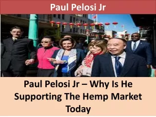 Paul Pelosi Jr – Why Is He Supporting The Hemp Market Today